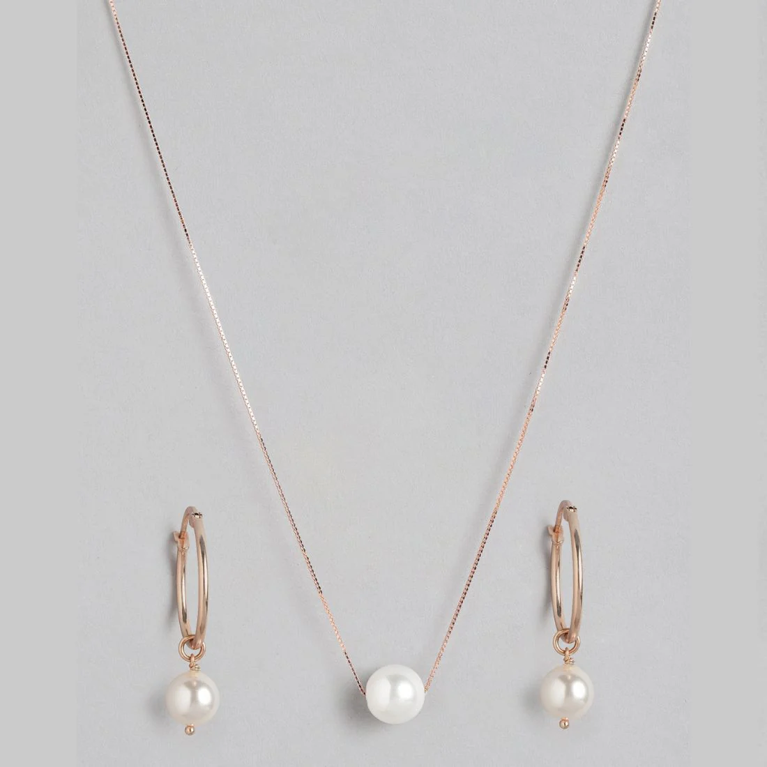 Radiant Rosewater Rose Gold-Plated 925 Sterling Silver Jewelry Set with Freshwater Pearls - Image 3