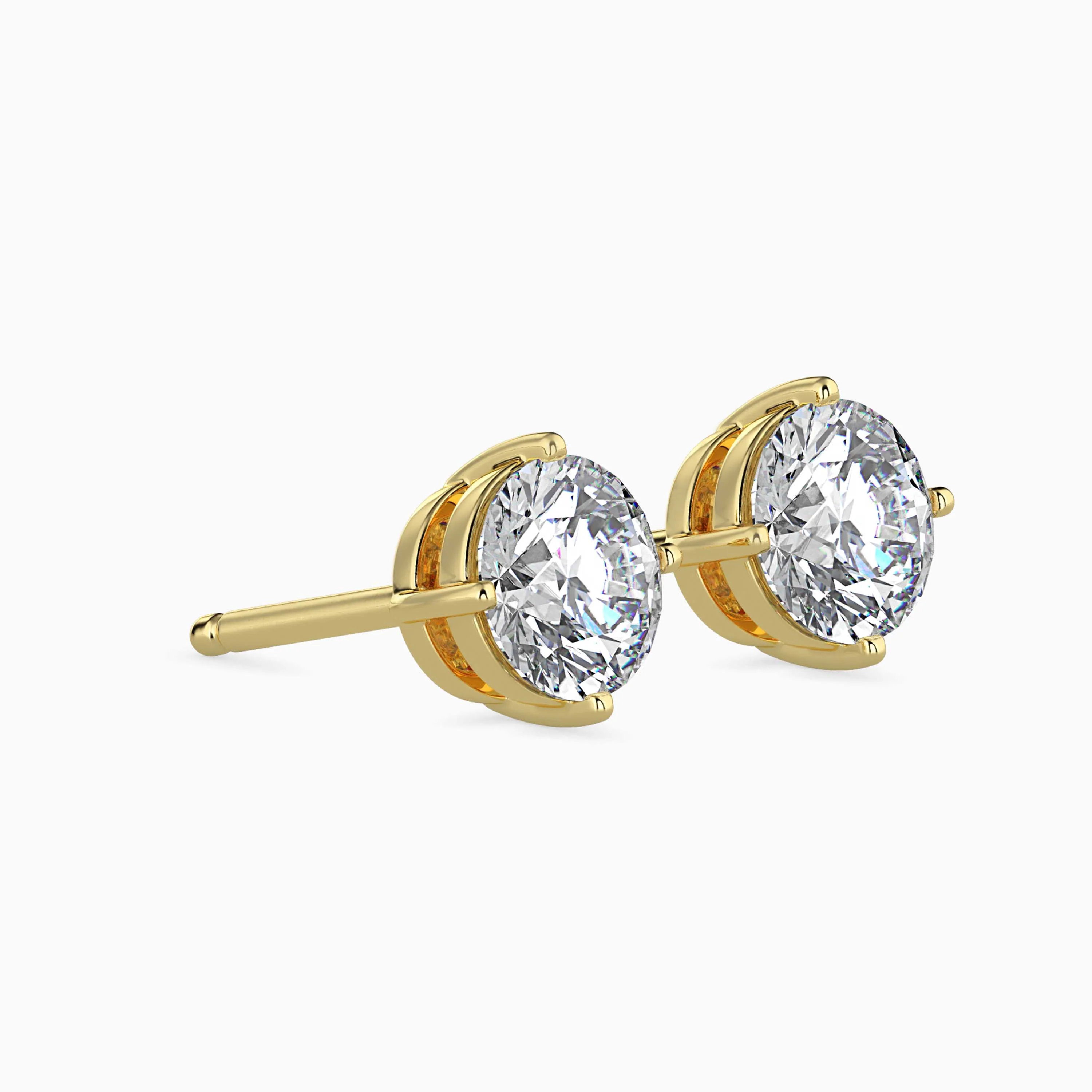 1.5 CT Solitaire Gold Lab-Grown Diamond Earrings - Image 3
