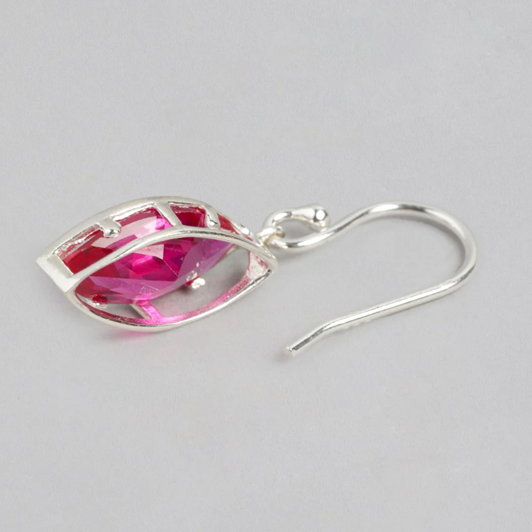 Radiant Teardrop Elegance Rhodium-Plated CZ 925 Sterling Silver Earrings - Image 5