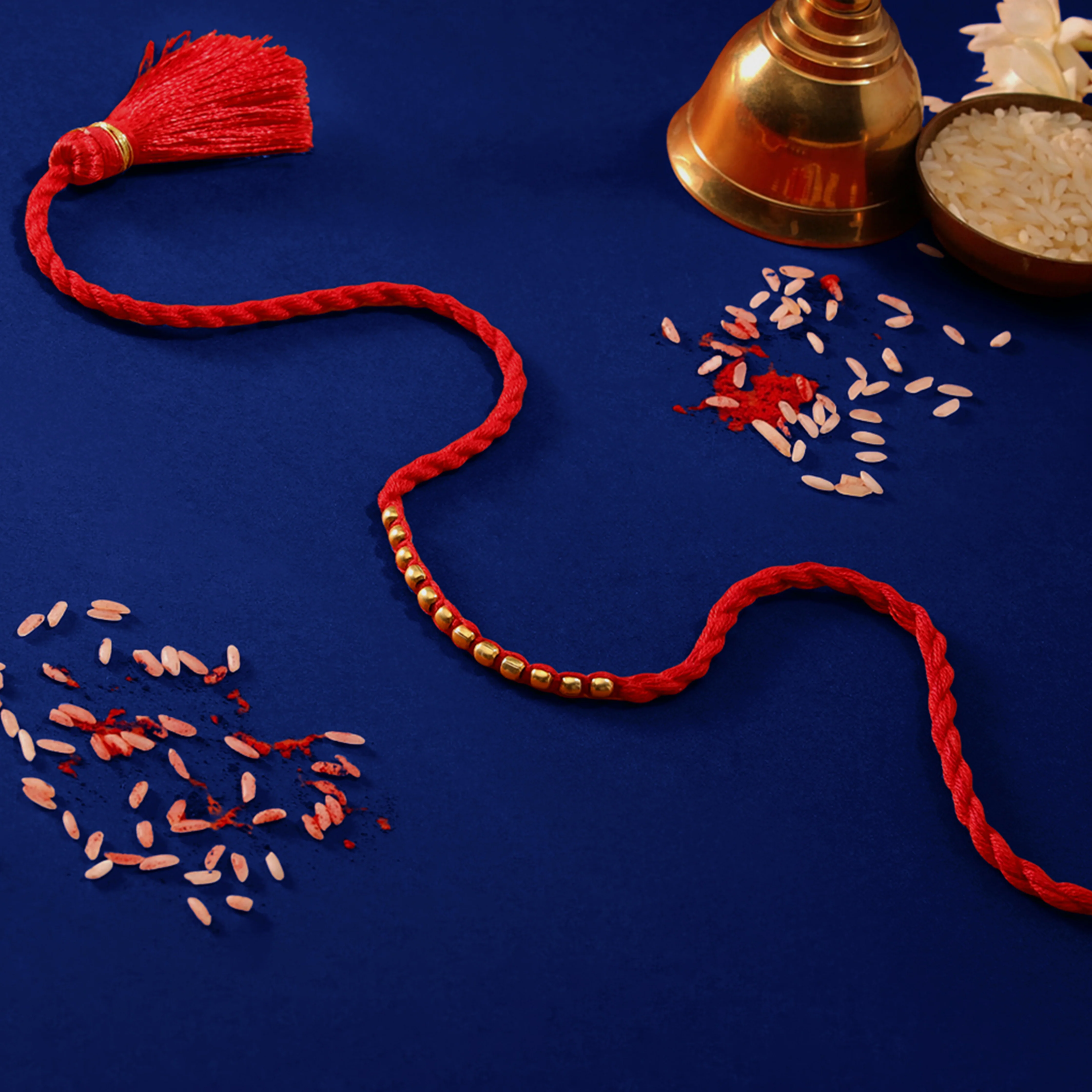 Radiant Thread of Love Gold-Plated 925 Silver Rakhi - Image 6