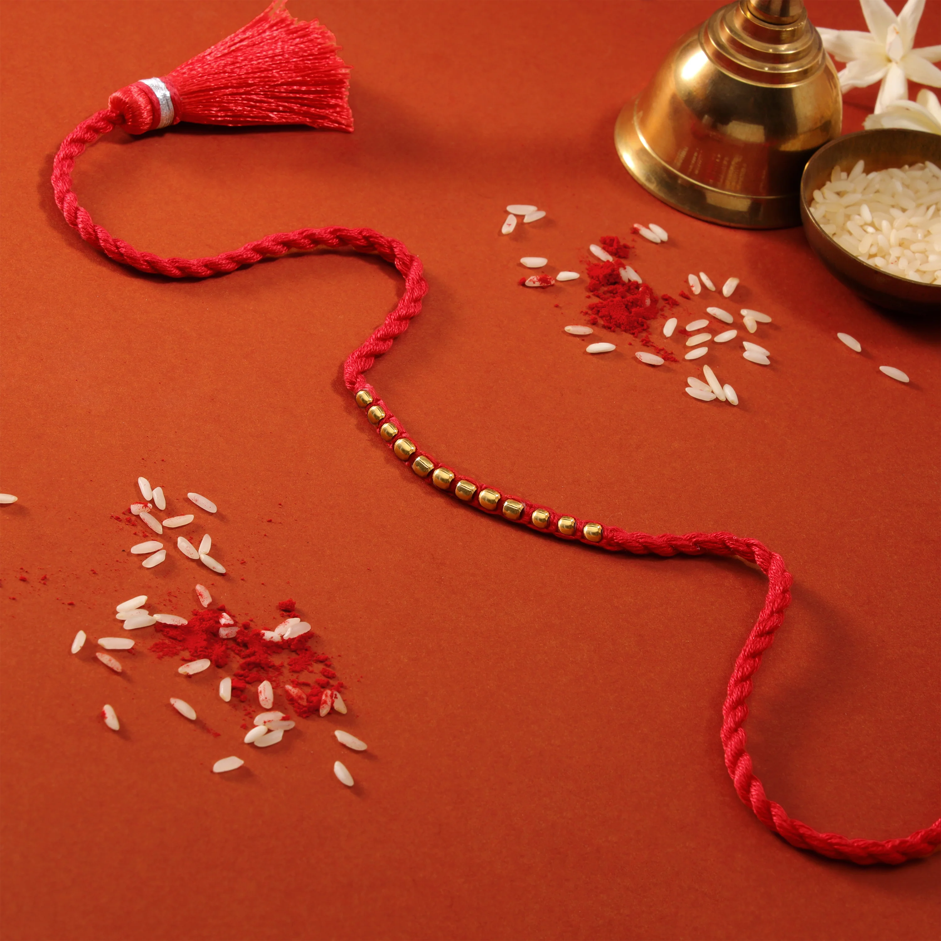 Radiant Thread of Love Gold-Plated 925 Silver Rakhi - Image 9