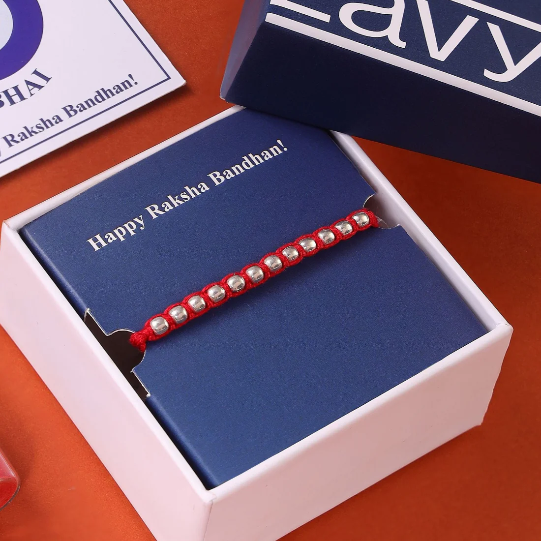 Radiant Thread of Love Rhodium-Plated 925 Sterling Silver Rakhi - Image 6
