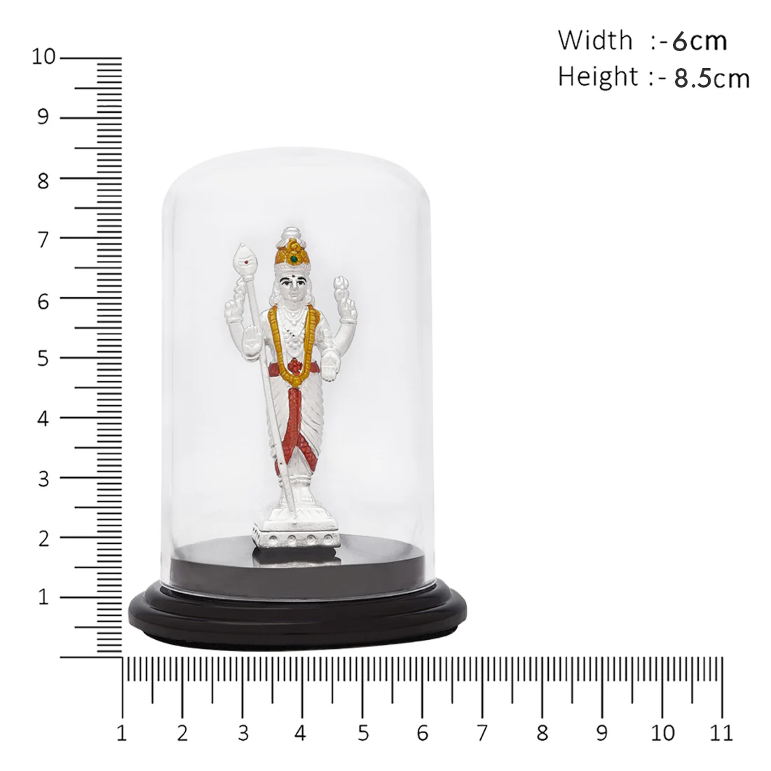 Radiant Valor Rhodium-Plated 999 Silver Murugan Idol - Image 5