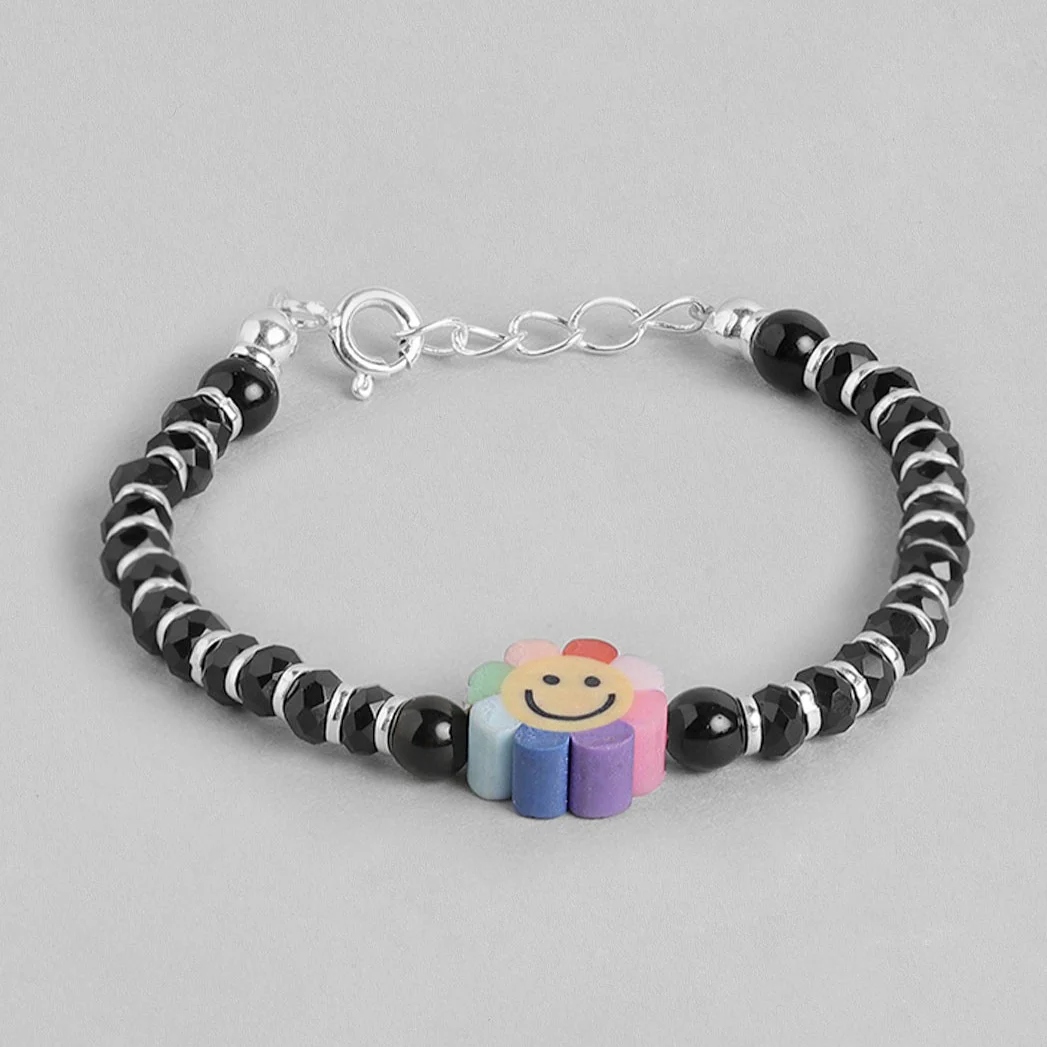Rainbow Flower Smiley 925 Sterling Silver Kids Bracelet (Age : 0-3 Years) - Image 3