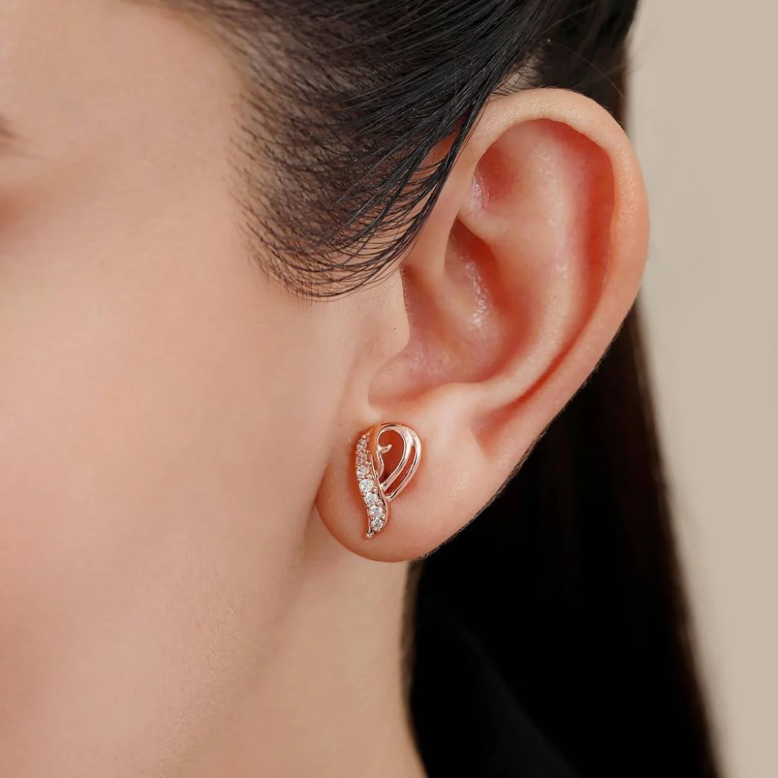 Rare Beauty Rose Gold Plated 925 Sterling Silver Earrings - Image 2