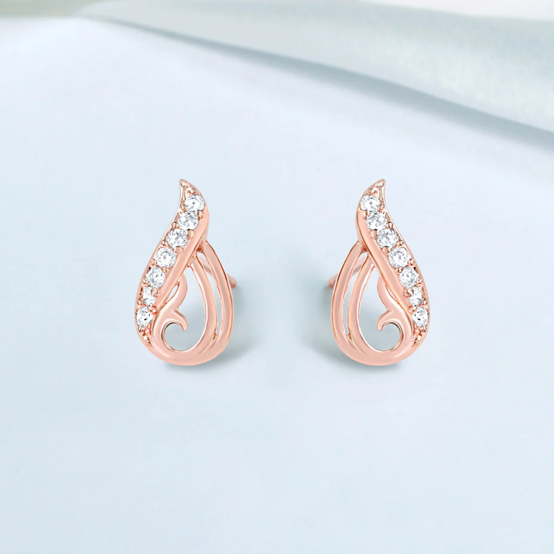 Rare Beauty Rose Gold Plated 925 Sterling Silver Earrings - Image 4