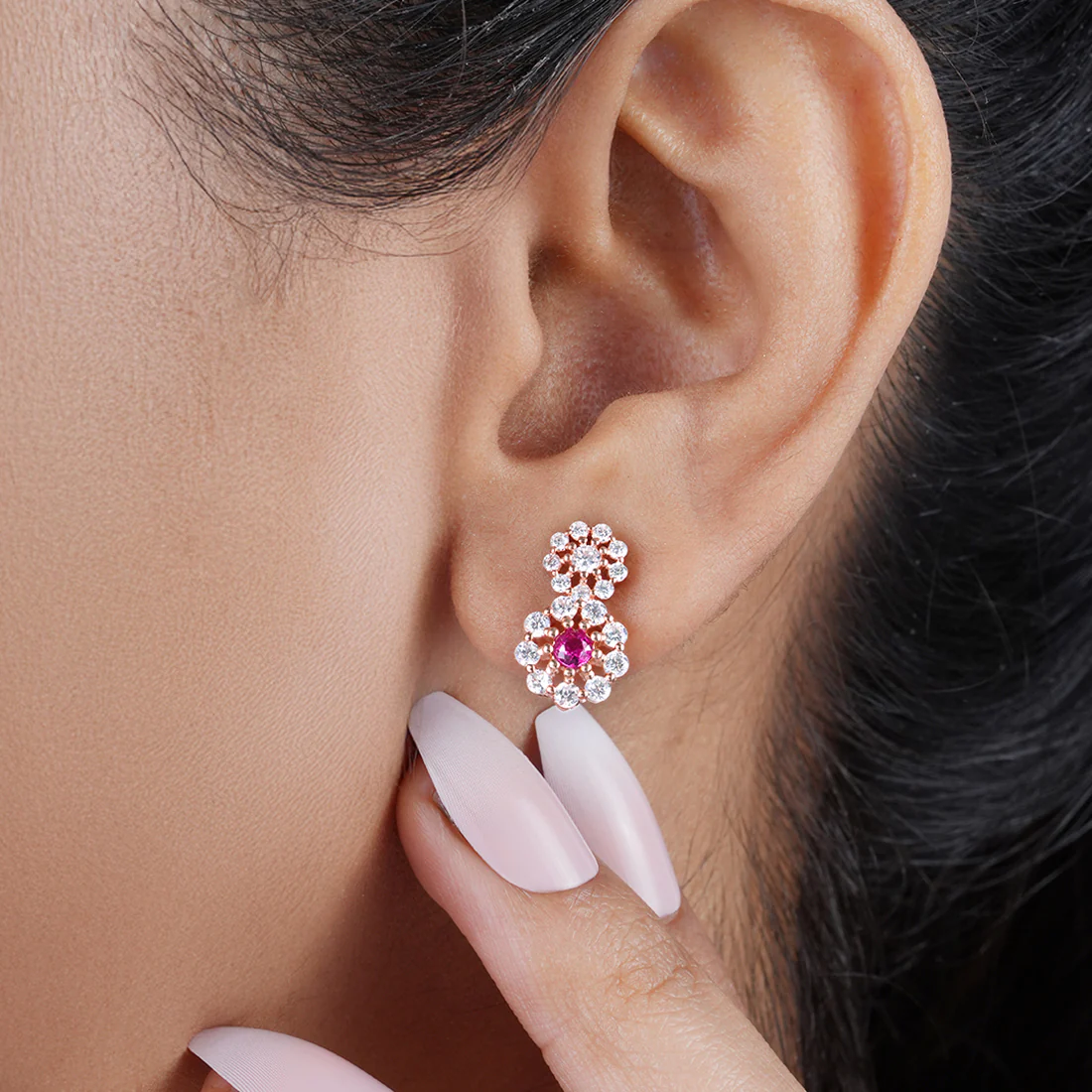 Ravishing Drop Rose Gold Plated 925 Sterling Silver Earrings - Image 2