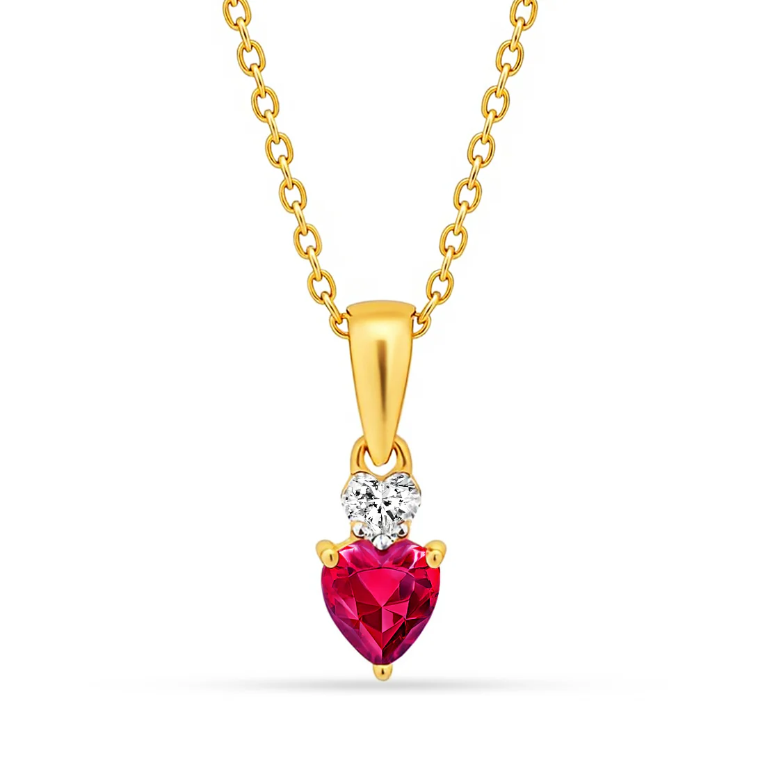 Ruby Heart Gold Plated 925 Sterling Silver Necklace - Image 4