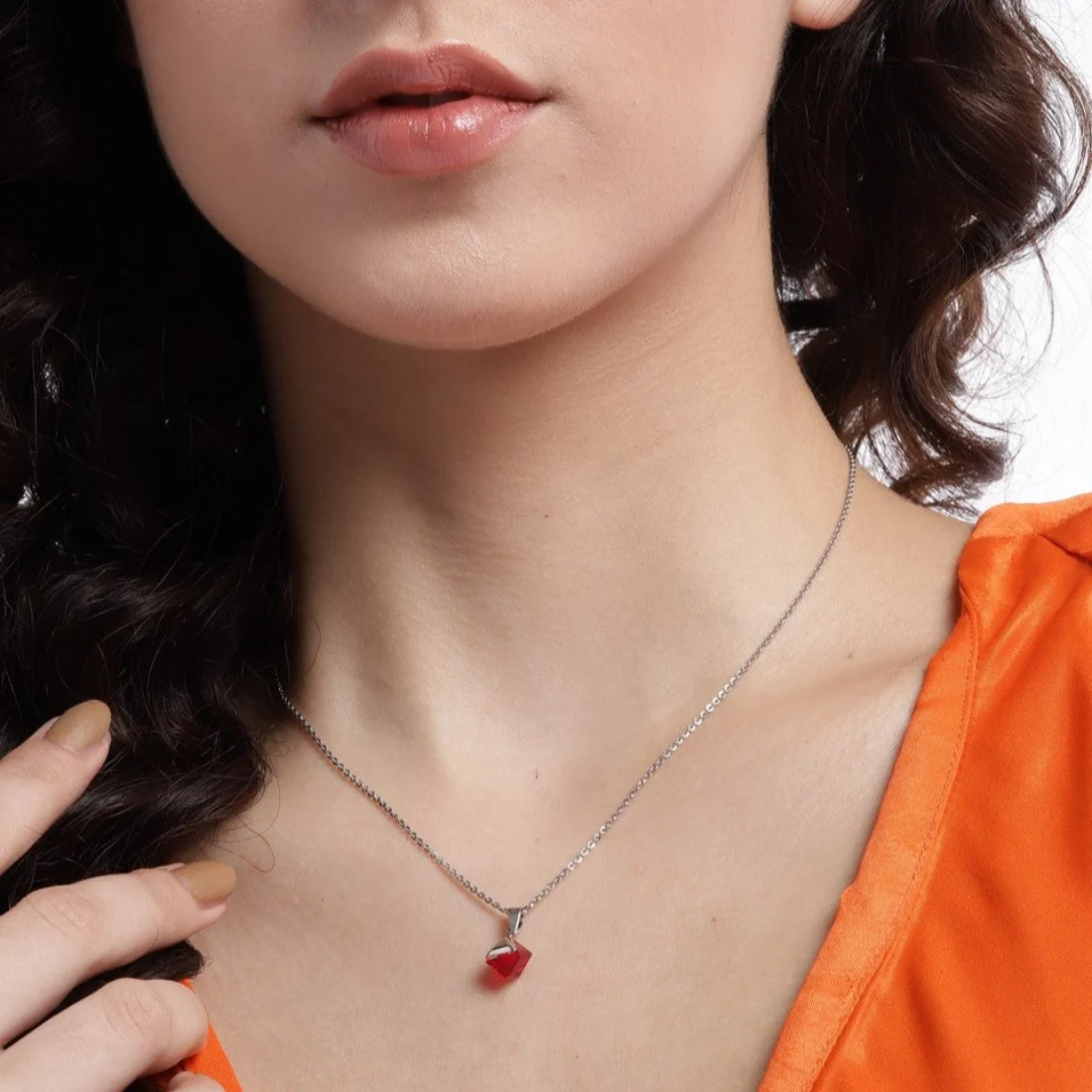 Red Love 925 Sterling Silver CZ Necklace - Image 4
