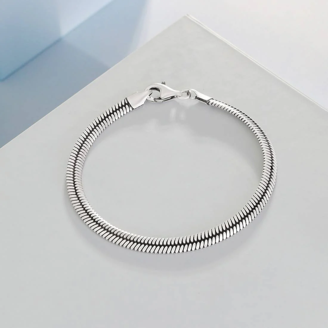 Refined Rhodium-Plated 925 Sterling Silver Men's Chain Bracelet (One Size) - Image 2