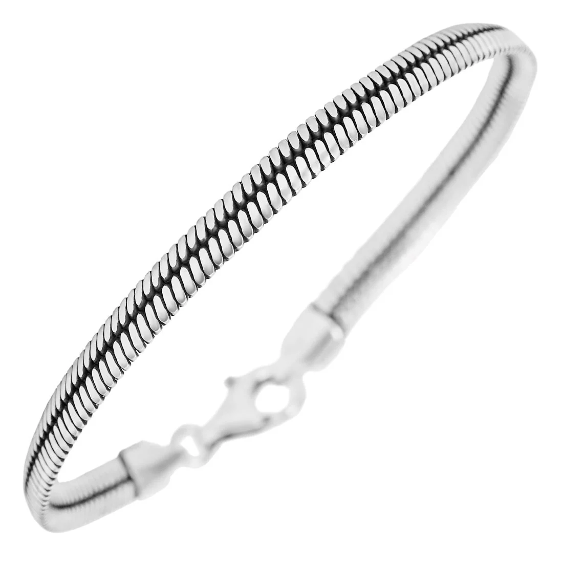 Refined Rhodium-Plated 925 Sterling Silver Men's Chain Bracelet (One Size) - Image 5