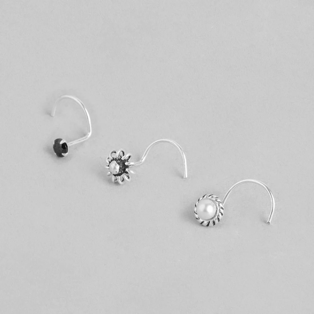 Set of 7, 925 Sterling Silver Nose Pin Set - Image 12
