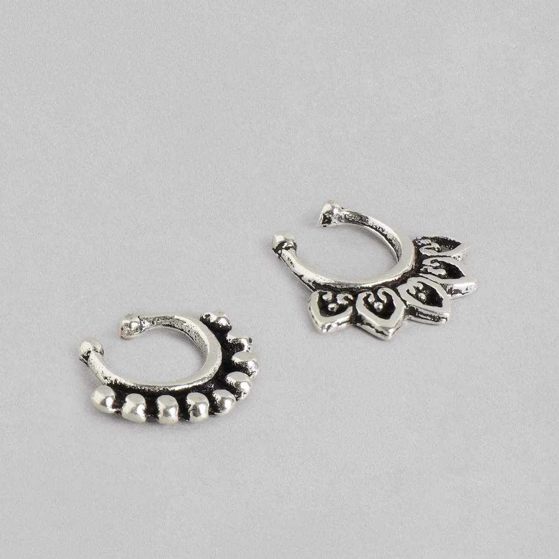 Rhodium Plated 925 Sterling Silver Septum Rings - Image 3
