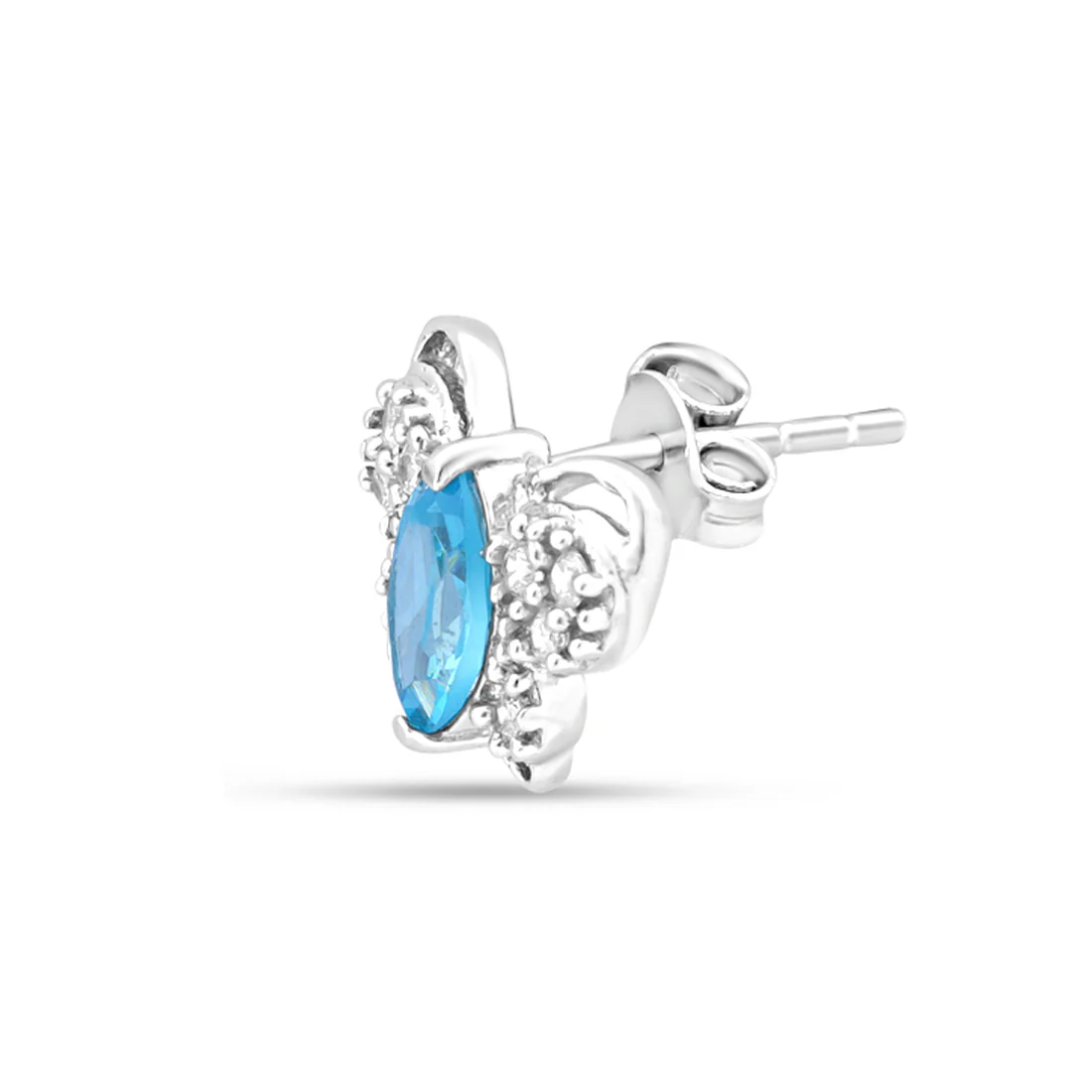 Rhodium Plated 925 Sterling Silver Stud Earrings - Image 6