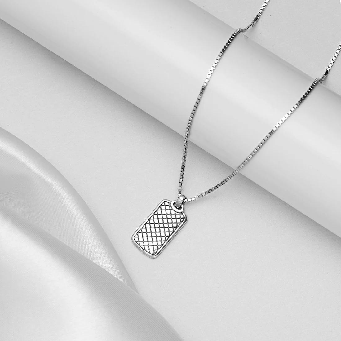 Rhodium Plated classic Chain in 925 Sterling Silver Necklace for Him