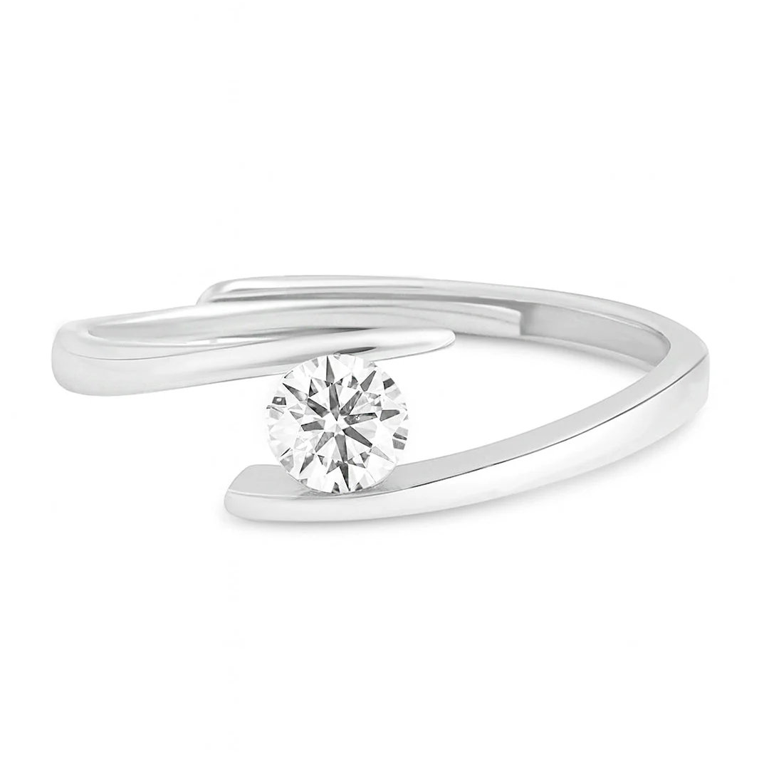 The One I Choose Solitaire Rhodium Plated Ring (Adjustable) - Image 6