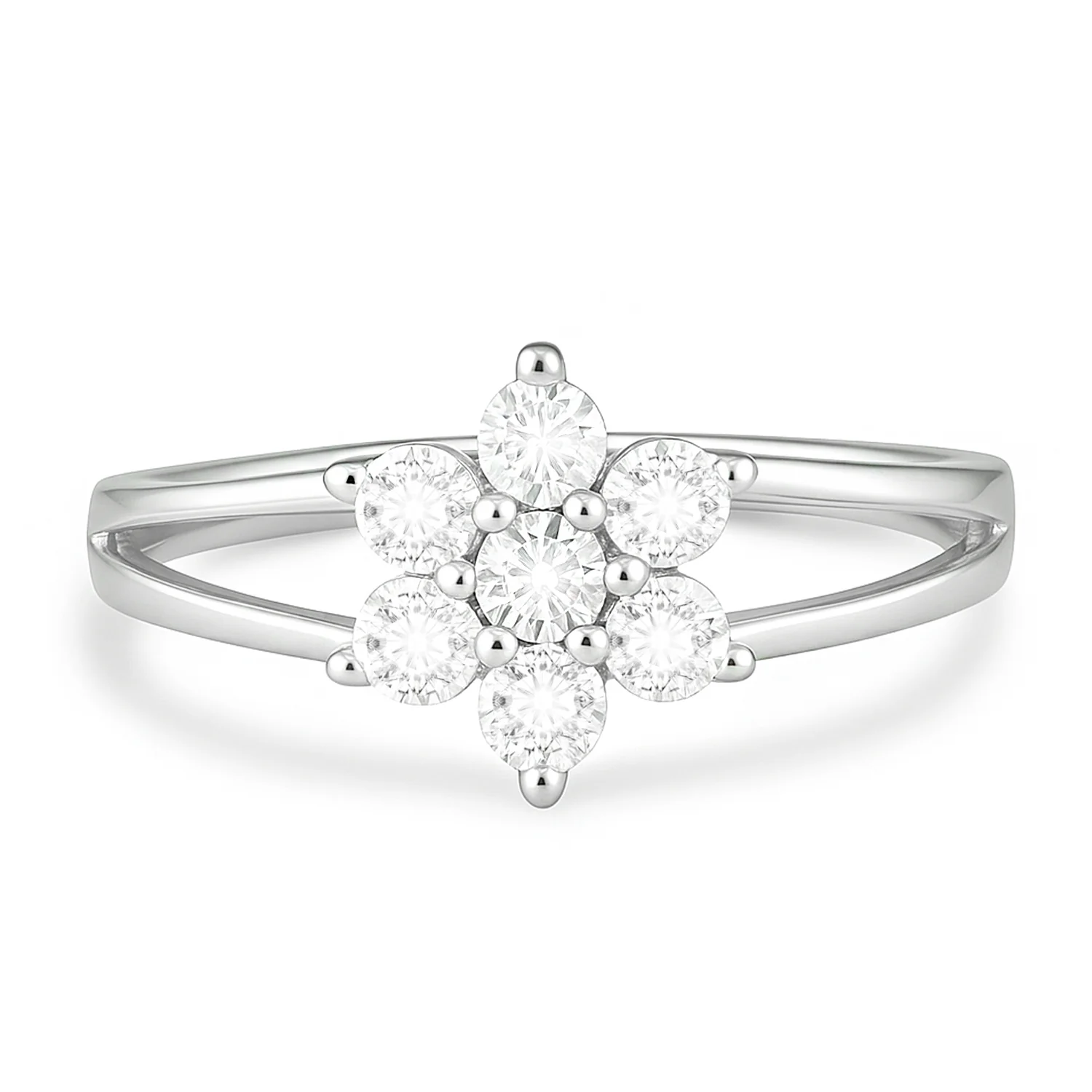 Flower of Fortune Rhodium Plated Ring (Adjustable) - Image 5