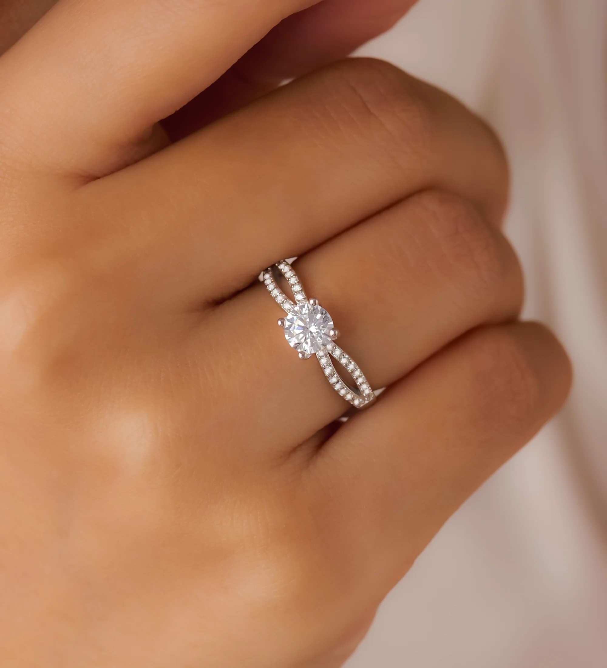 Promise of Forever Solitaire Rhodium Plated Ring (Adjustable) - Image 3