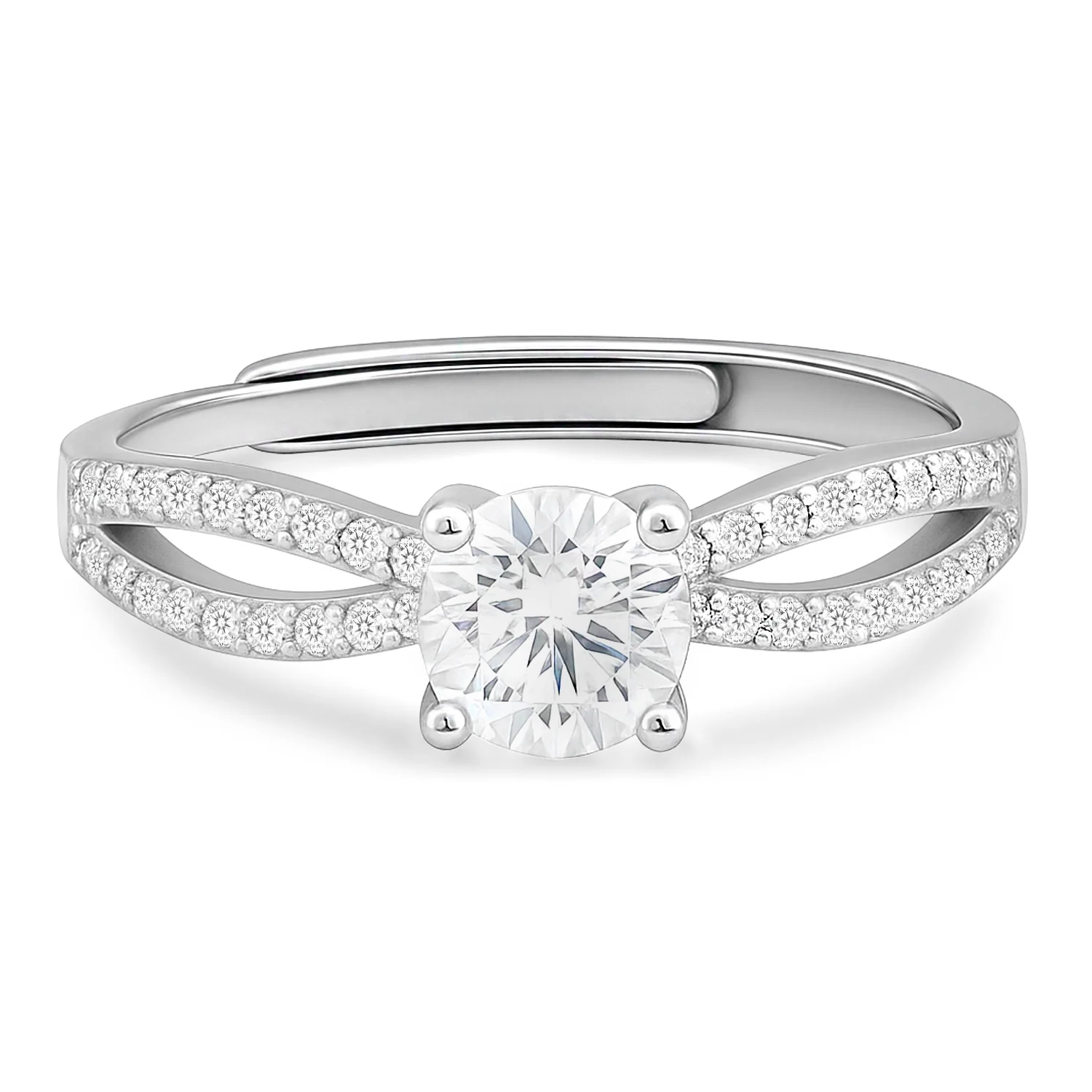 Promise of Forever Solitaire Rhodium Plated Ring (Adjustable) - Image 7