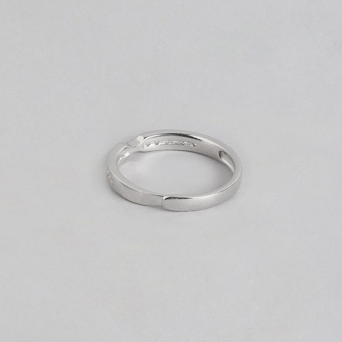 Classic CZ Studded 925 Sterling Silver Rhodium Plated Ring For Him (Adjustable) - Image 6