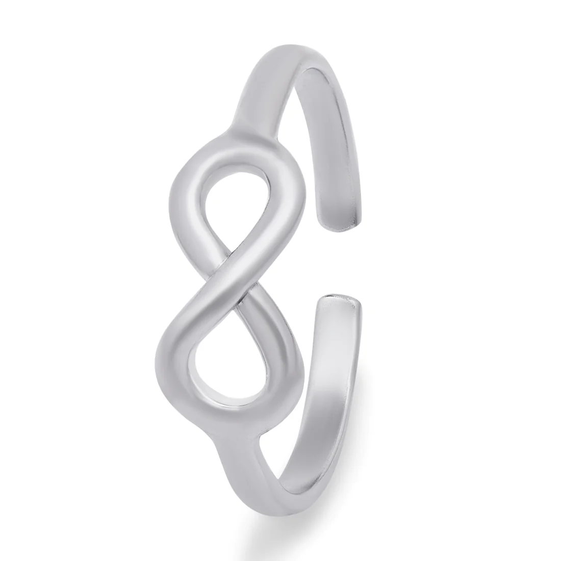 Infinity Rhodium Plated 925 Sterling Silver Ring (Adjustable) - Image 5