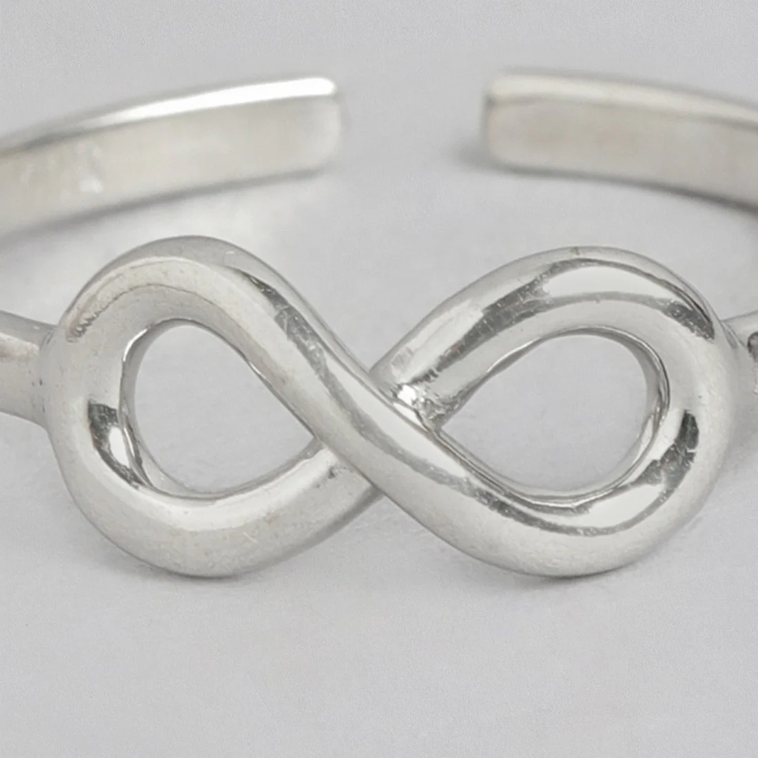 Infinity Rhodium Plated 925 Sterling Silver Ring (Adjustable) - Image 7