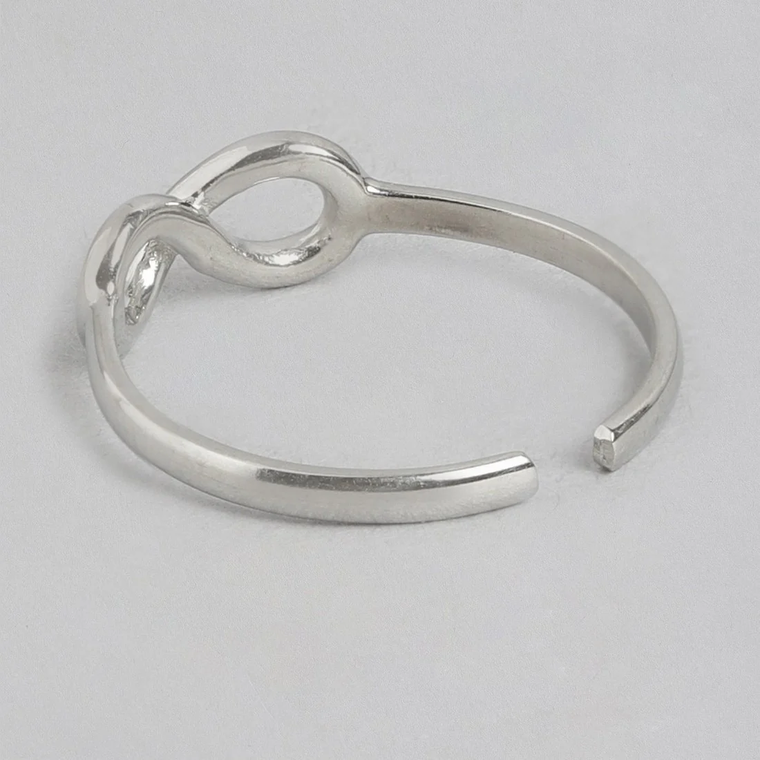 Infinity Rhodium Plated 925 Sterling Silver Ring (Adjustable) - Image 8