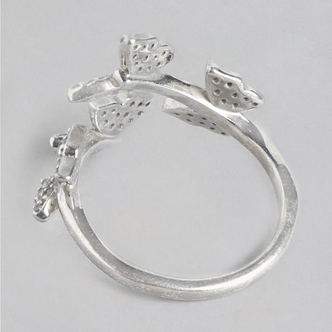 Whimsical Flutter Rhodium-Plated 925 Sterling Silver Butterfly Ring for Her (Adjustable) - Image 6