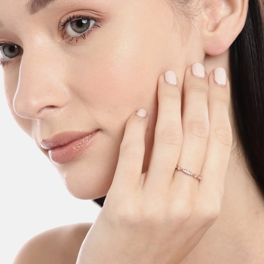 Rosy Radiance Rose Gold-Plated 925 Sterling Silver Ring for Her (Adjustable) - Image 2