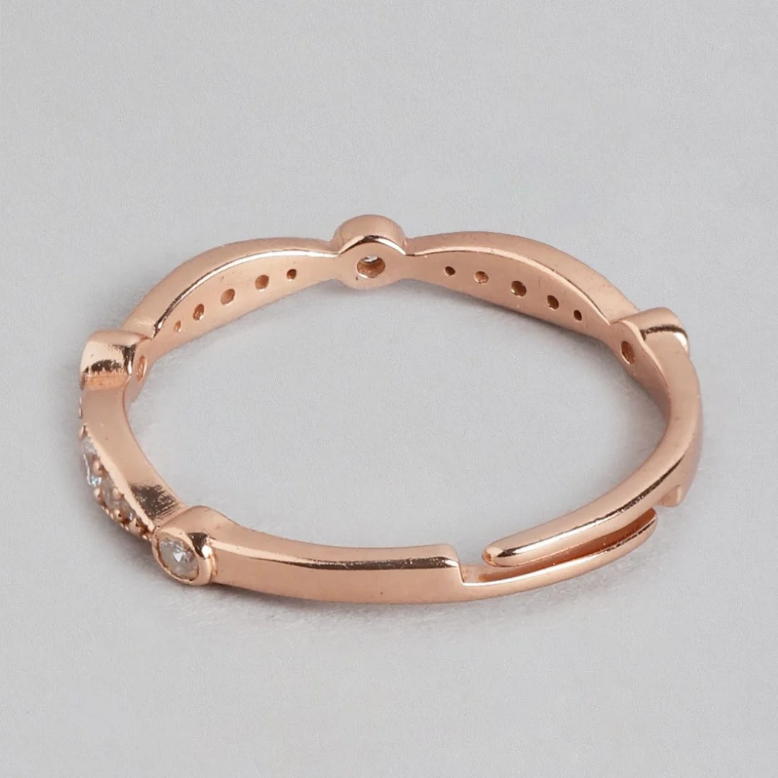 Rosy Radiance Rose Gold-Plated 925 Sterling Silver Ring for Her (Adjustable) - Image 6