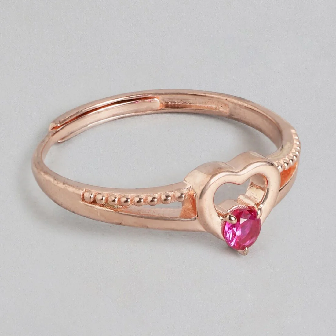 Romantic Love Rose Gold Plated 925 Sterling Silver Ring (Adjustable) - Image 6