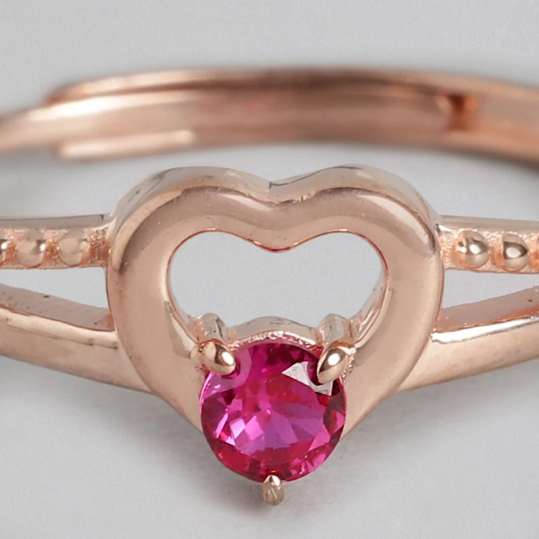 Romantic Love Rose Gold Plated 925 Sterling Silver Ring (Adjustable) - Image 8