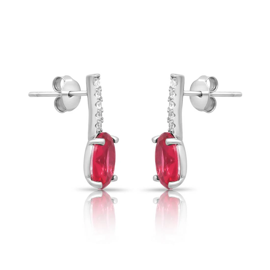 Romantic Pink Rhodium Plated 925 Sterling Silver Earrings - Image 5