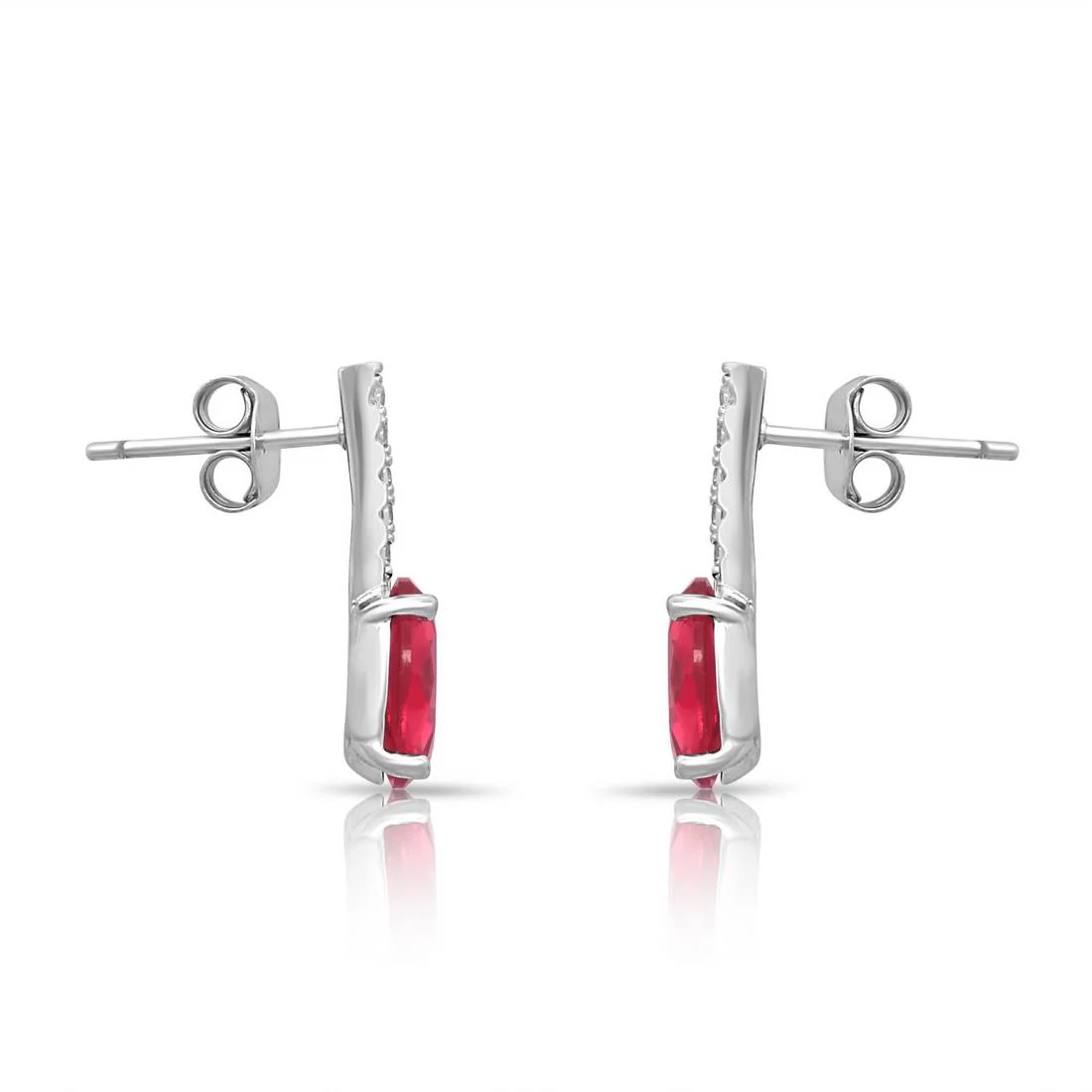 Romantic Pink Rhodium Plated 925 Sterling Silver Earrings - Image 6