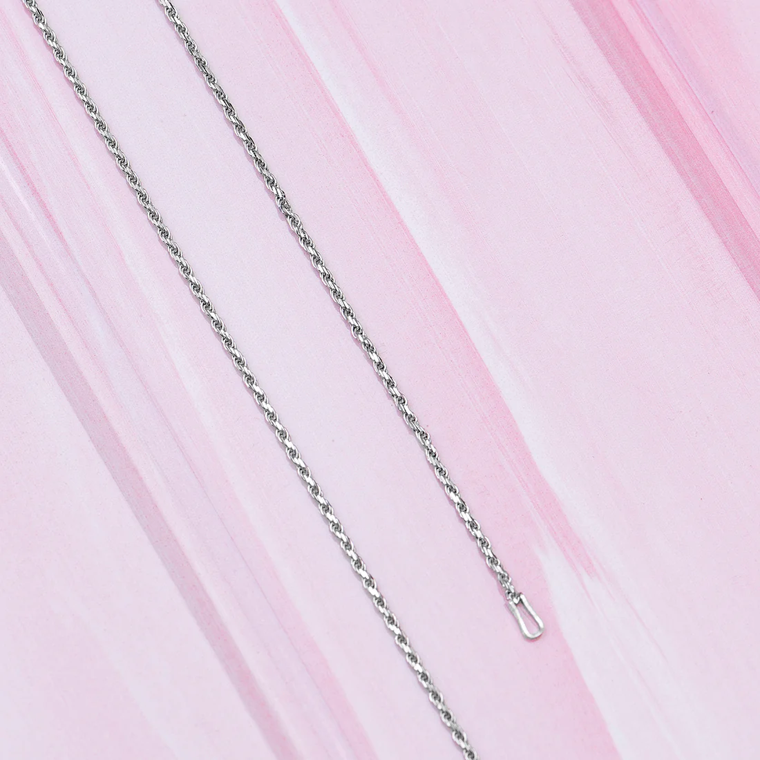Rope Rhodium Plated 925 Sterling Silver Anklet - Image 3