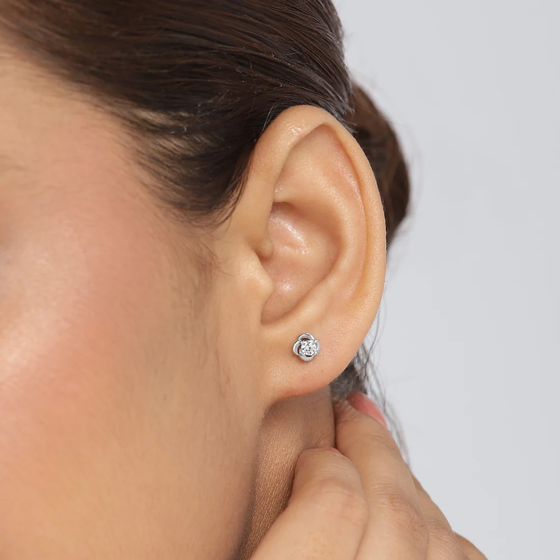 Rose Essence Rhodium Plated 925 Sterling Silver Earrings - Image 3