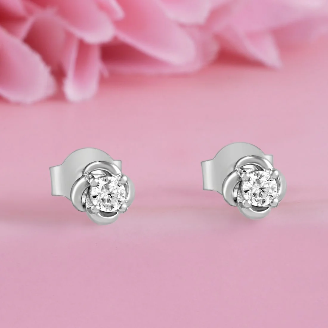 Rose Essence Rhodium Plated 925 Sterling Silver Earrings - Image 4