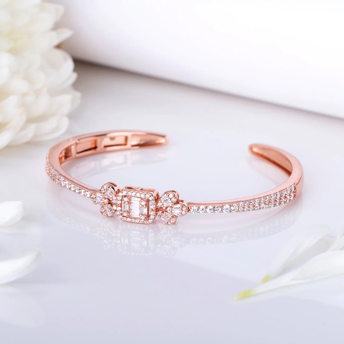 Rose Garden Blossom 925 Sterling Silver Flower Bracelet