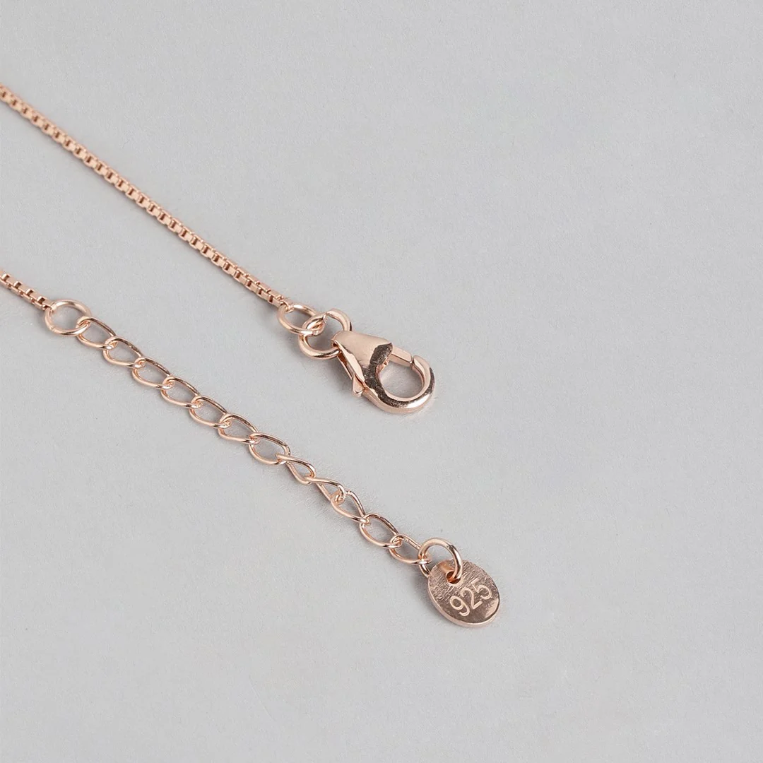 Rose Gold Bamboo Bliss 925 Sterling Silver Bracelet with Cubic Zirconia - Image 5