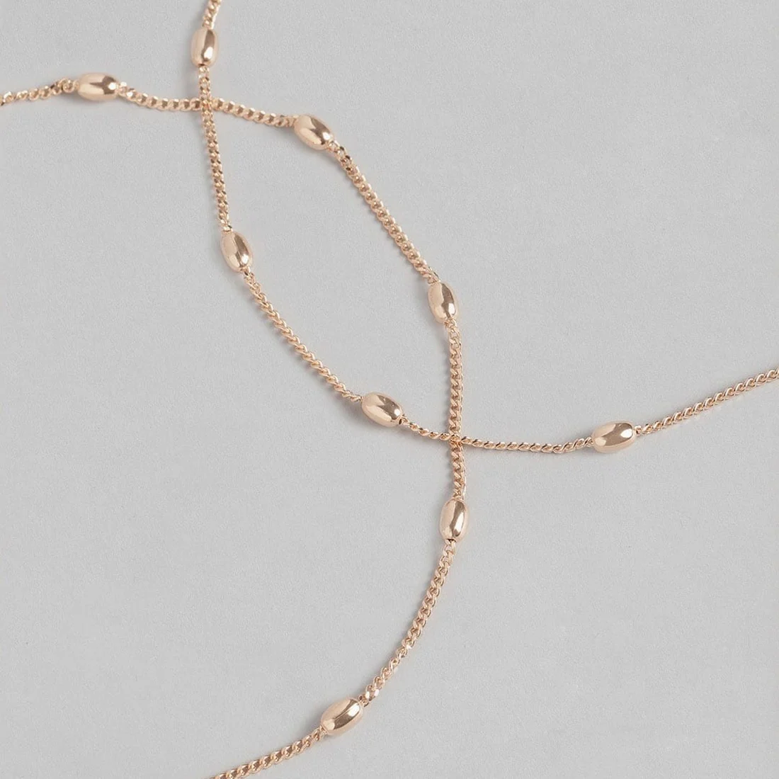 Rose Gold Beaded 925 Sterling Silver Anklet - Image 6