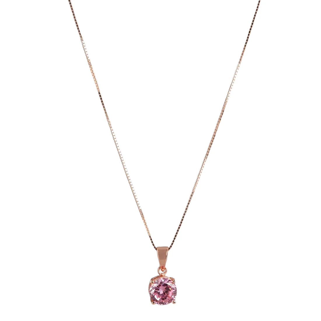 Rose Gold Elegance CZ 925 Sterling Silver Pendant with Chain - Image 4