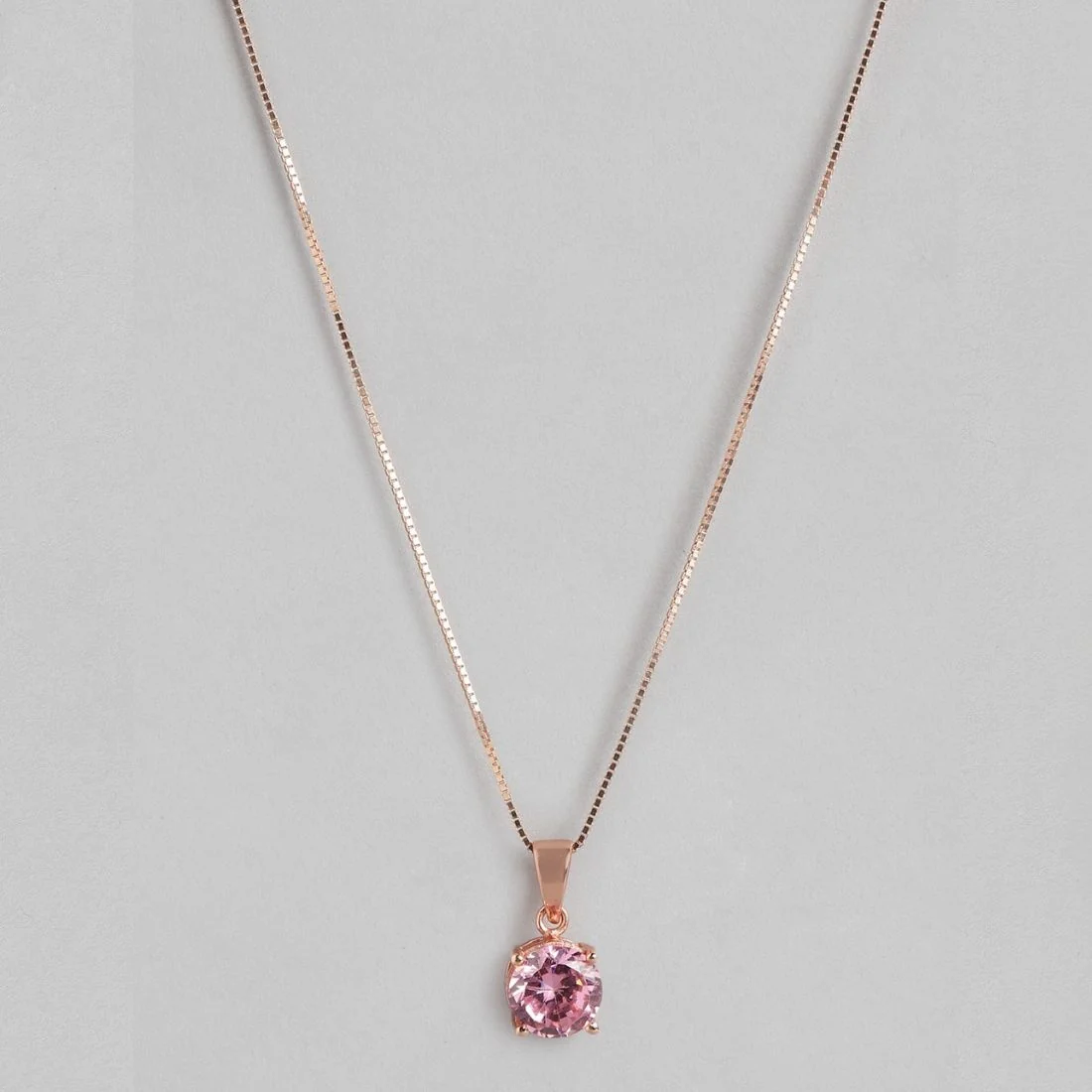 Rose Gold Elegance CZ 925 Sterling Silver Pendant with Chain - Image 5