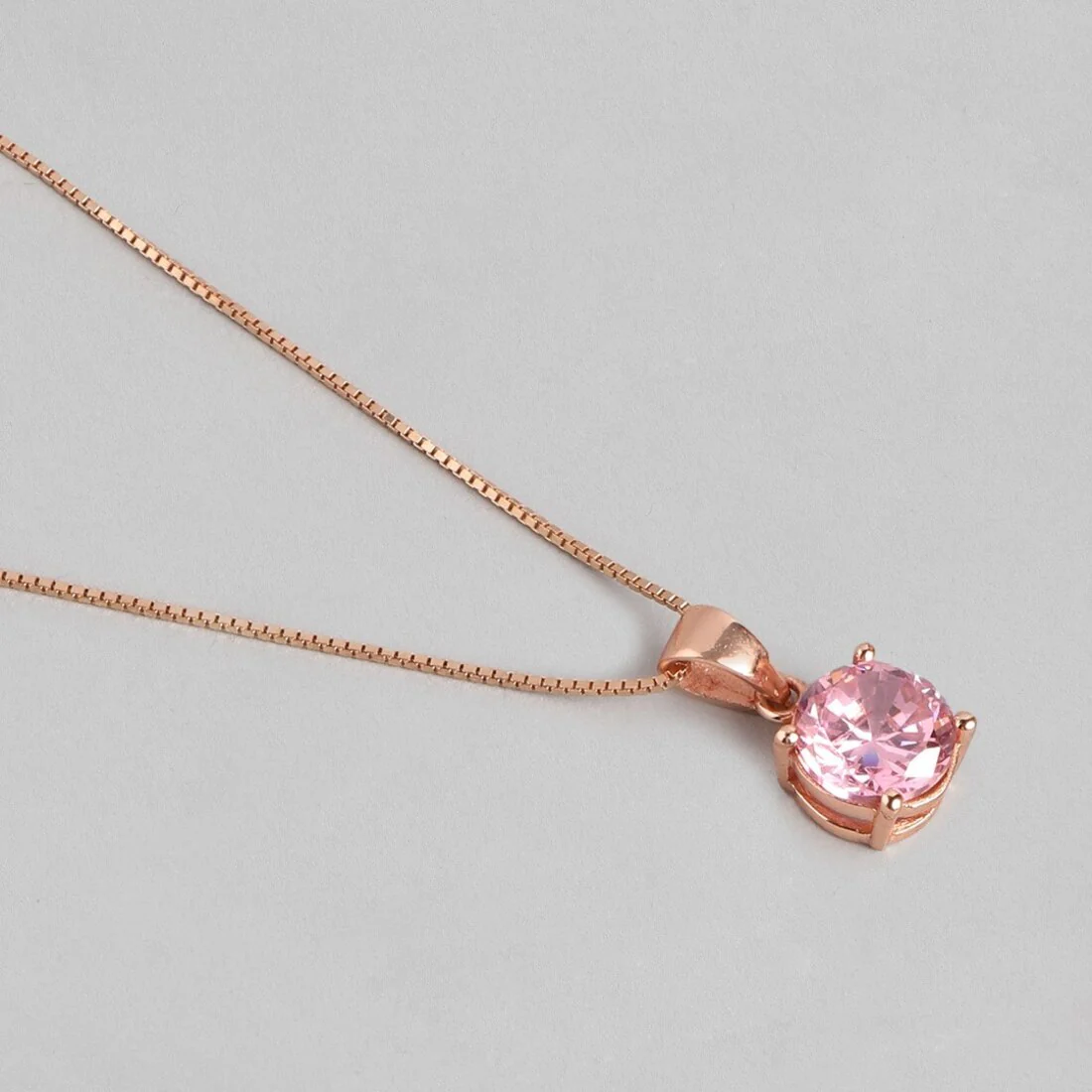 Rose Gold Elegance CZ 925 Sterling Silver Pendant with Chain - Image 6