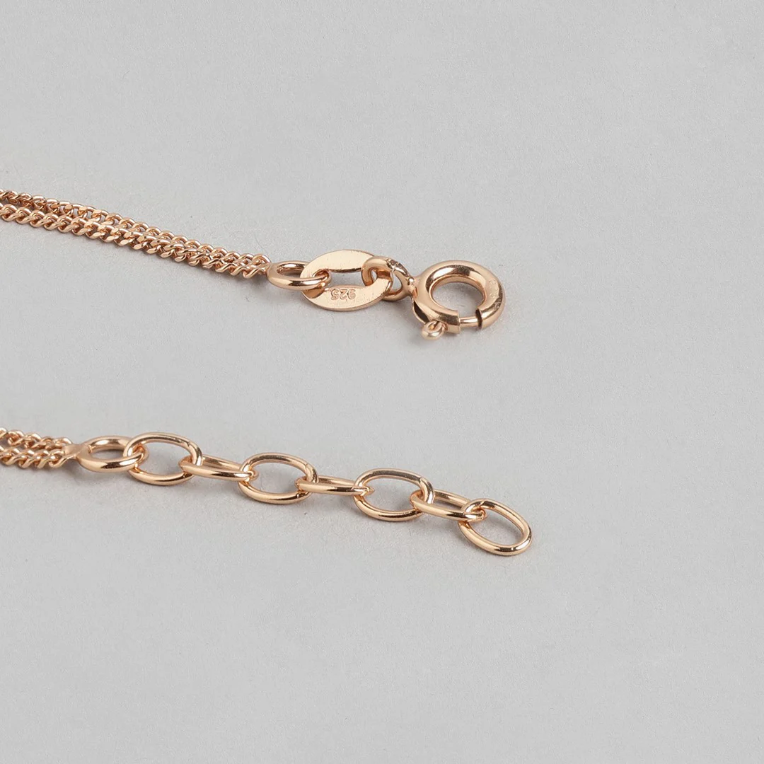Rose Gold Eternity Duet 925 Sterling Silver Infinity Chain Anklet - Image 6