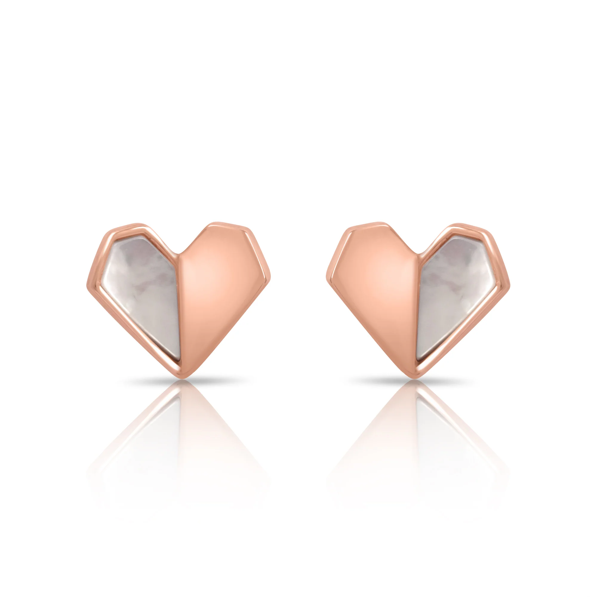 Hearty Rose Gold Plated 925 Sterling Silver Stud Earring - Image 4