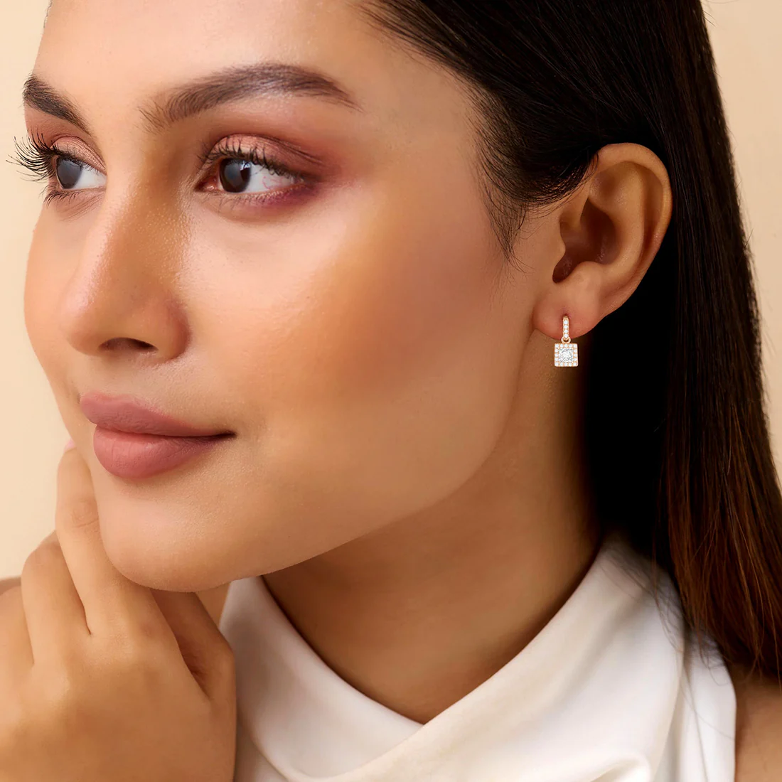 The Soul Window Silver
 Rose Gold Plated Earrings - Image 3