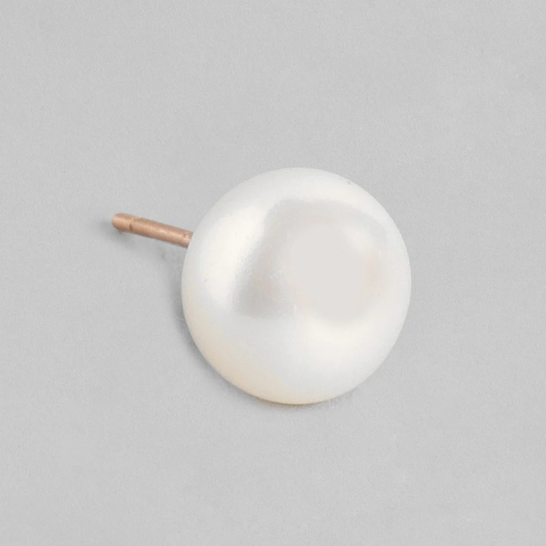 Rose Gold Plating Delicate Dot Pearl 925 Silver Earrings ( 8mm Pearl ) - Image 5
