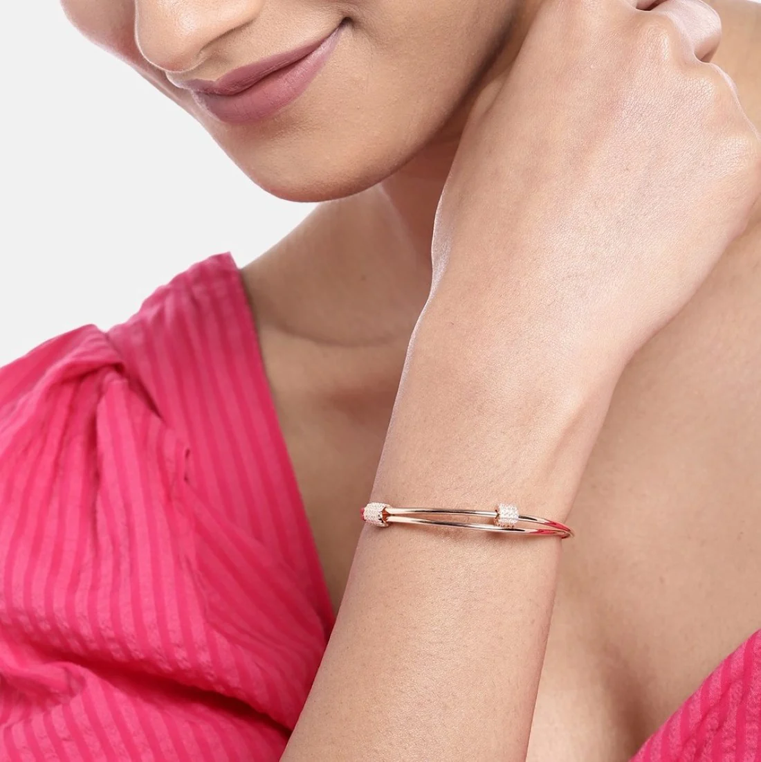Rose Gold Radiance 925 Sterling Silver Bracelet with Cubic Zirconia - Image 3