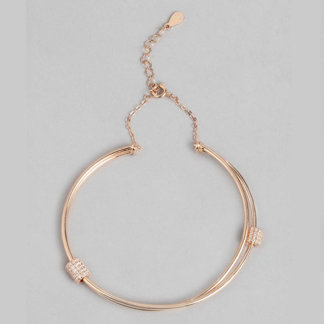 Rose Gold Radiance 925 Sterling Silver Bracelet with Cubic Zirconia - Image 5
