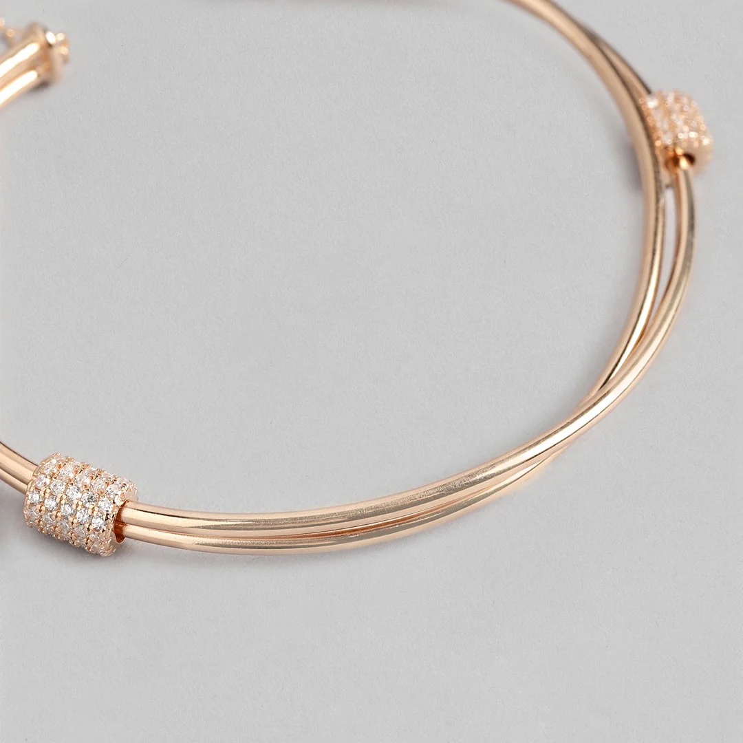 Rose Gold Radiance 925 Sterling Silver Bracelet with Cubic Zirconia - Image 6
